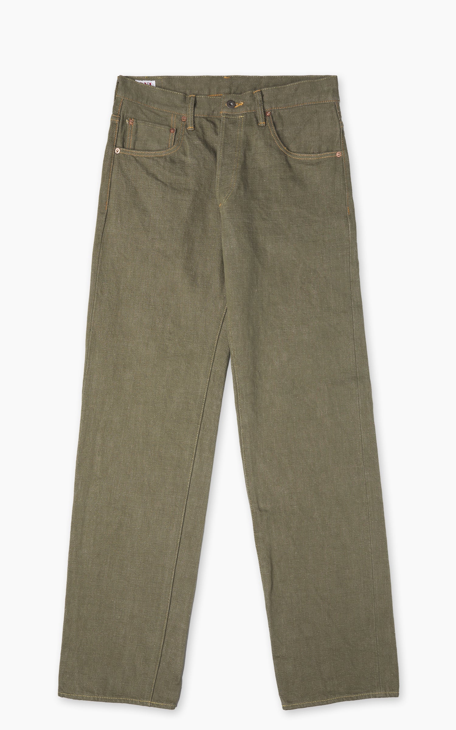 ONI Denim 266-OLD18 Relax Straight Olive Denim 18oz