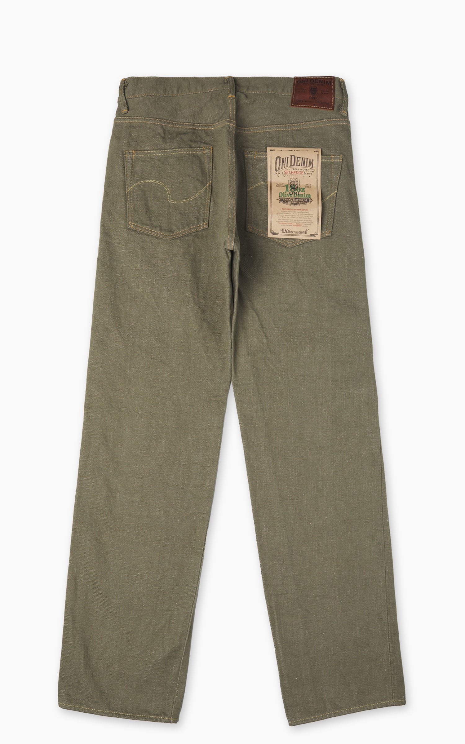 ONI Denim 266-OLD18 Relax Straight Olive Denim 18oz