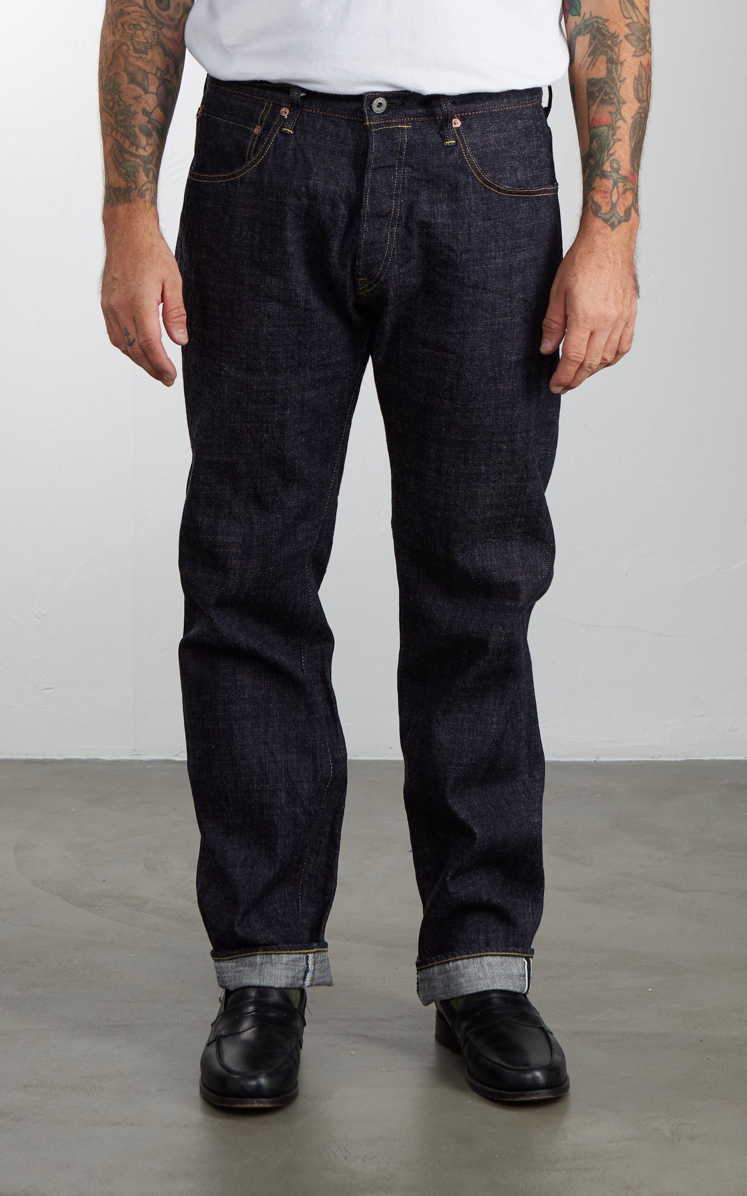 ONI Denim 270-LS13.5 Just Right Straight Long Slab Denim Indigo 13.5oz