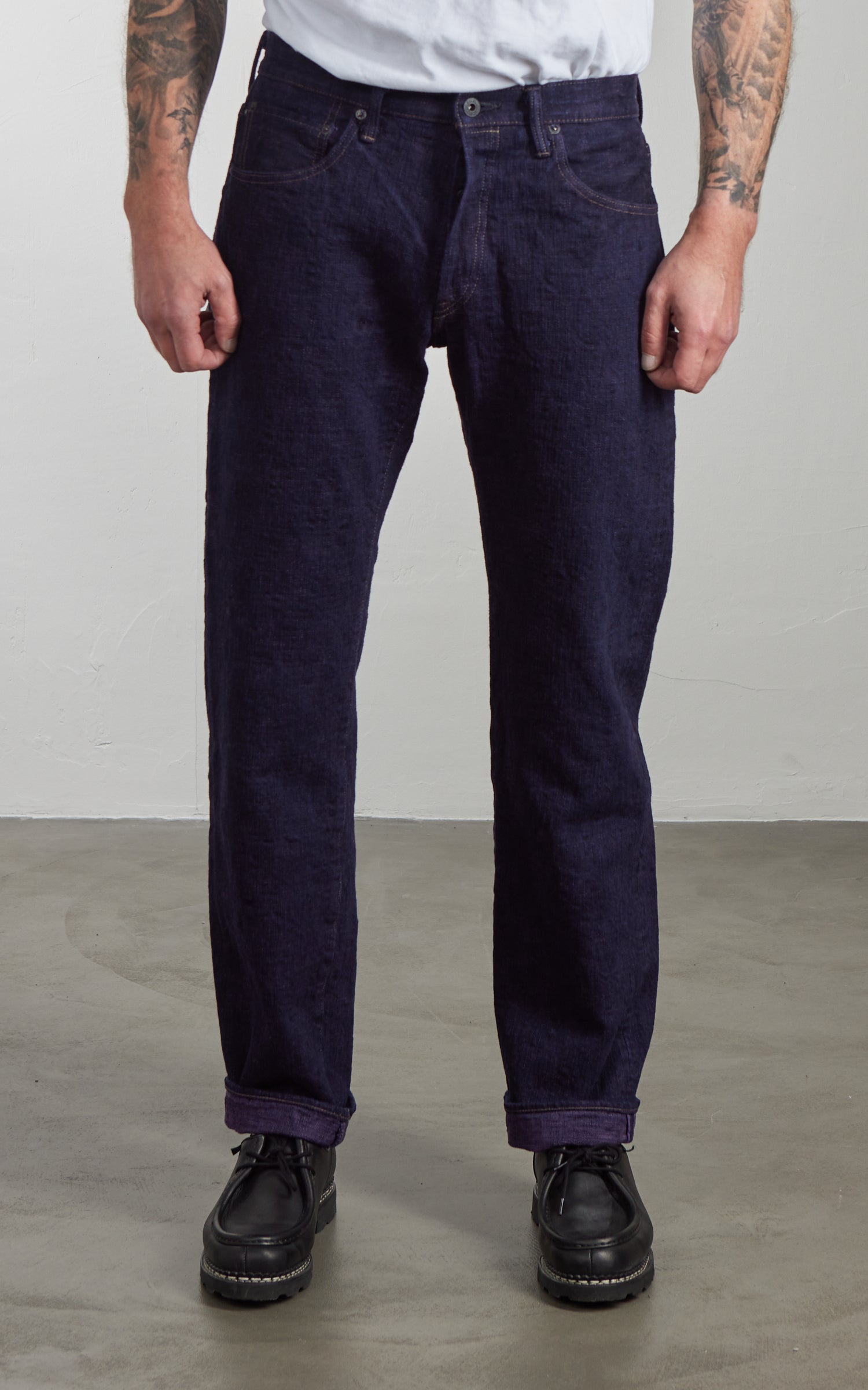 ONI Denim 277-BUMPY Just Right Straight Purple (Murasaki) 17oz