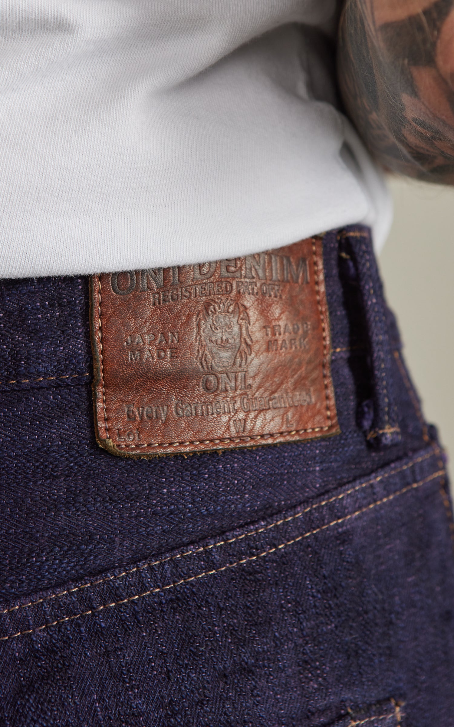 ONI Denim 277-BUMPY Just Right Straight Purple (Murasaki) 17oz