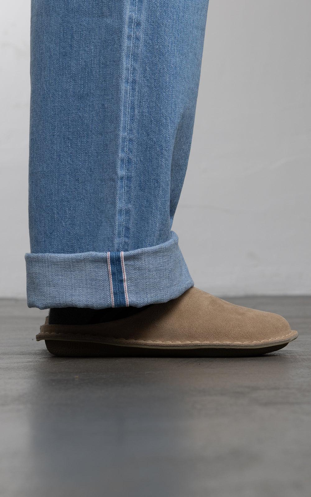 ONI Denim L720-12Z Bio Stone Bleach Ladies Wide Straight Selvedge Denim Indigo 12oz