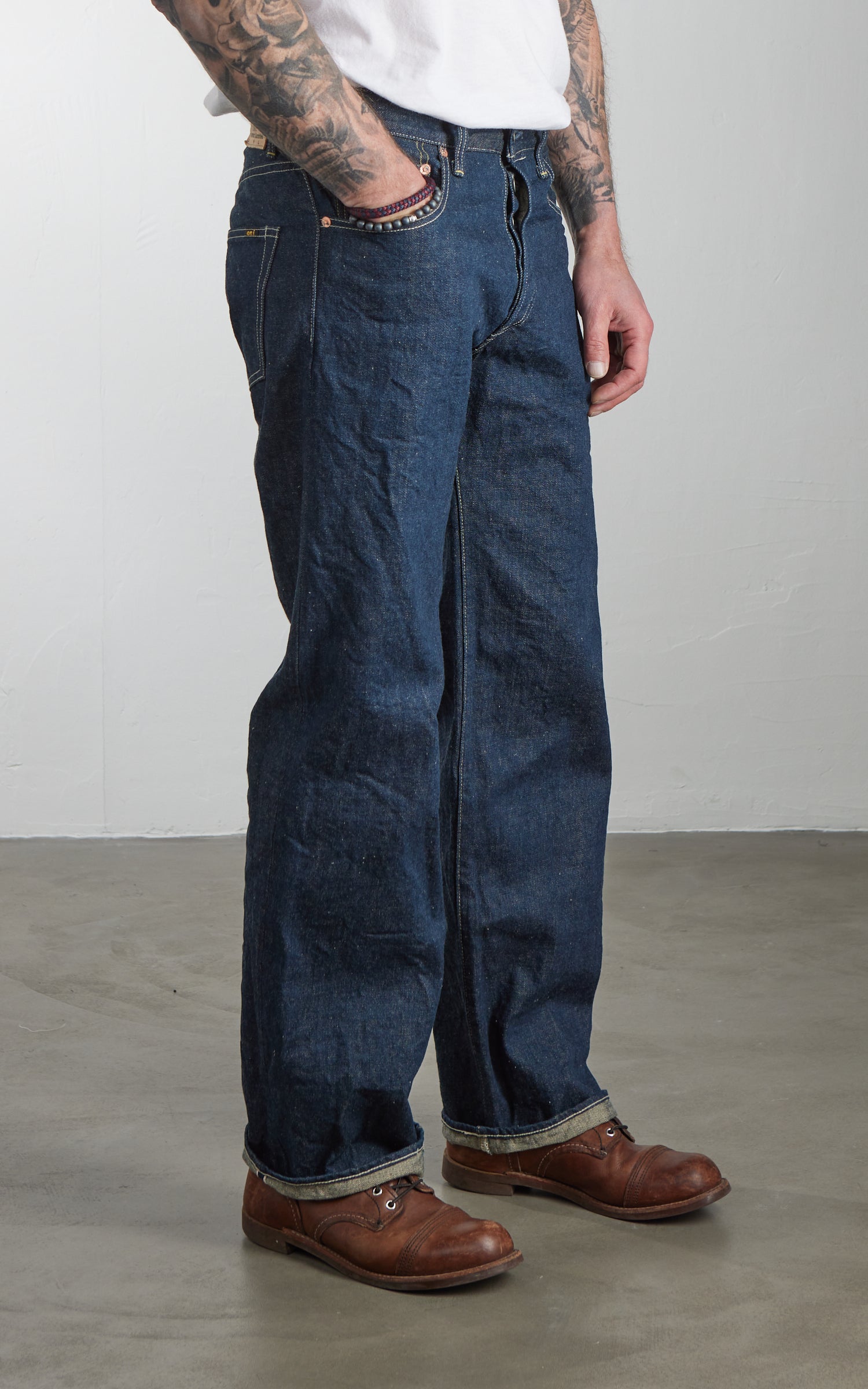 ONI Denim 200-Ishikawadai Wide Straight Denim Indigo 15oz