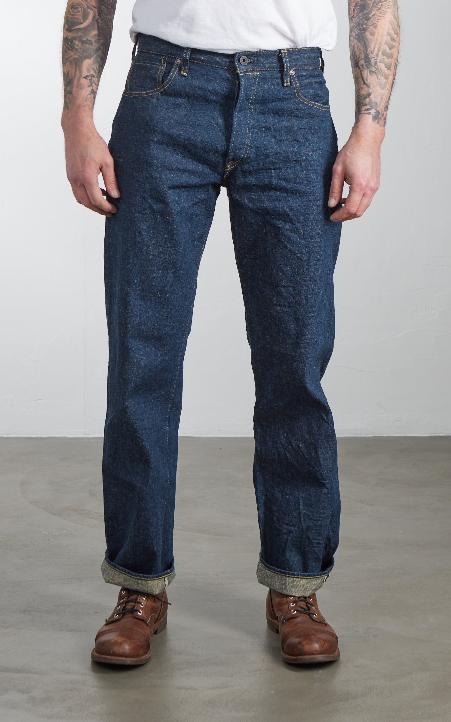 ONI Denim 295-Ishikawadai Cinch Back Straight Denim Indigo 15oz