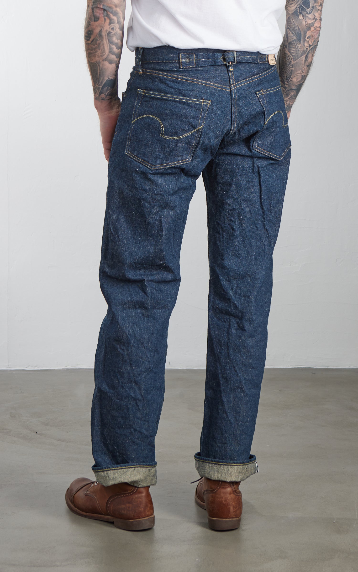 ONI Denim 295-Ishikawadai Cinch Back Straight Denim Indigo 15oz