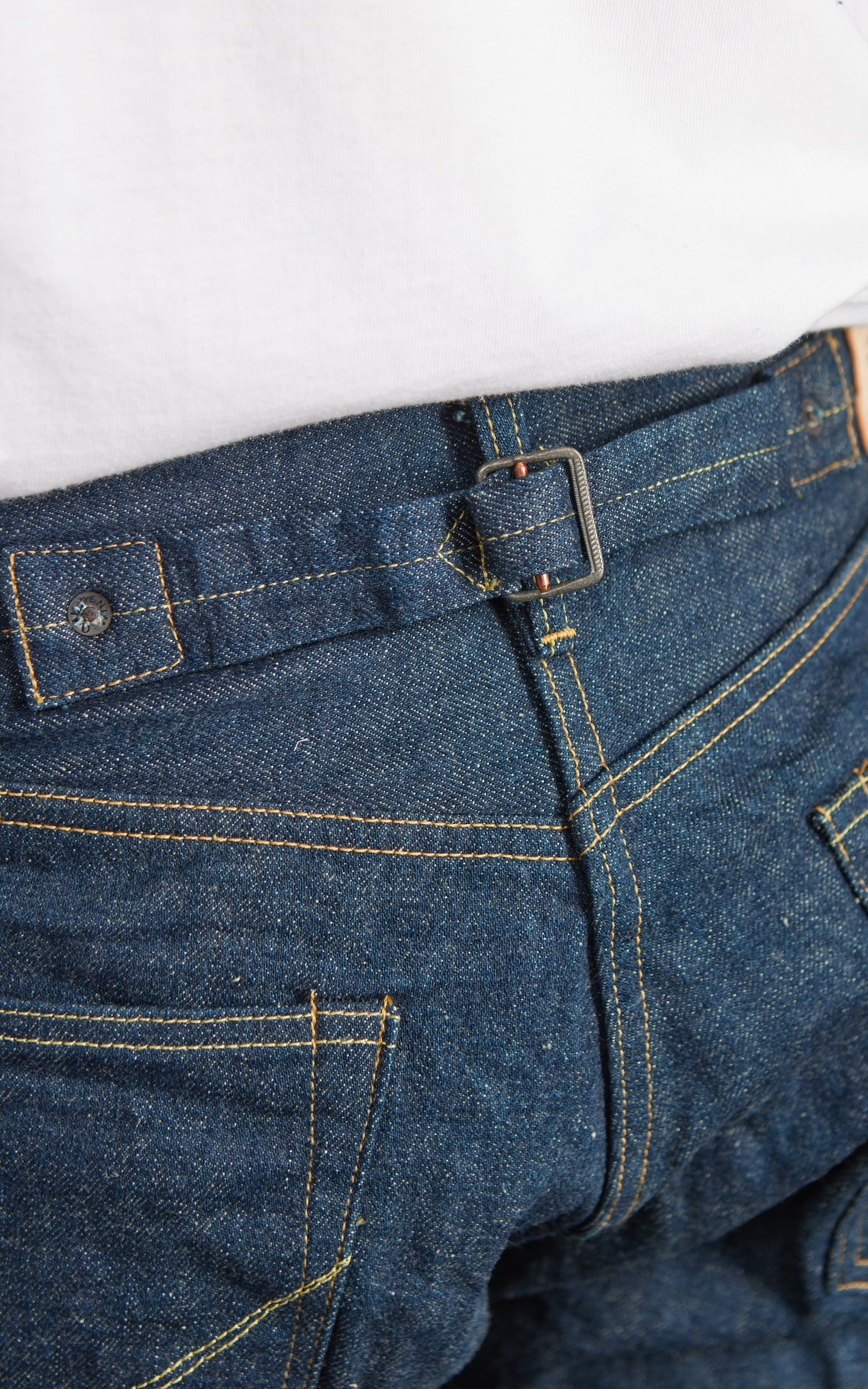 ONI Denim 295-Ishikawadai Cinch Back Straight Denim Indigo 15oz