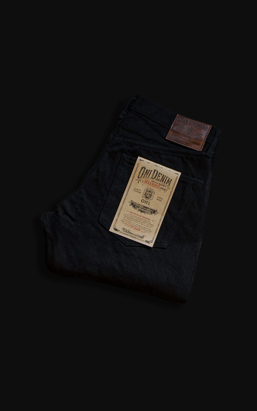 ONI Denim 200ZR-BKBK "Secret Black Denim" Wide Straight Jeans 20oz