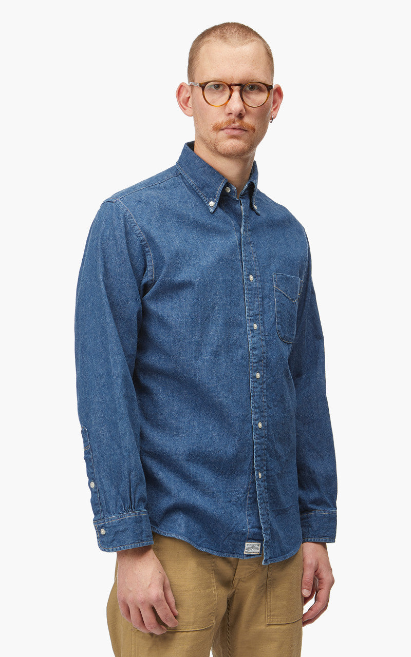 OrSlow Denim Button Down Shirt Two Year Wash