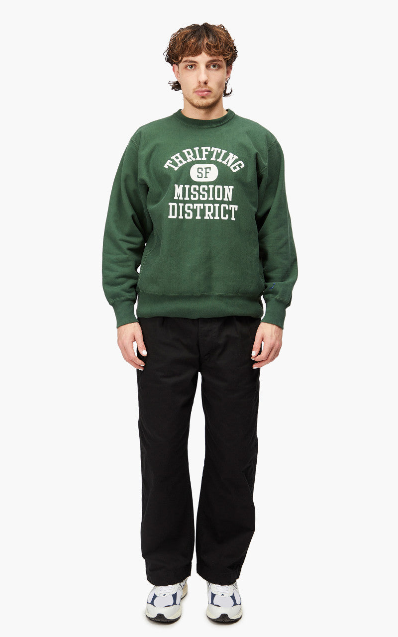 OrSlow Heavy Weight Vintage Crew Neck Sweater Green