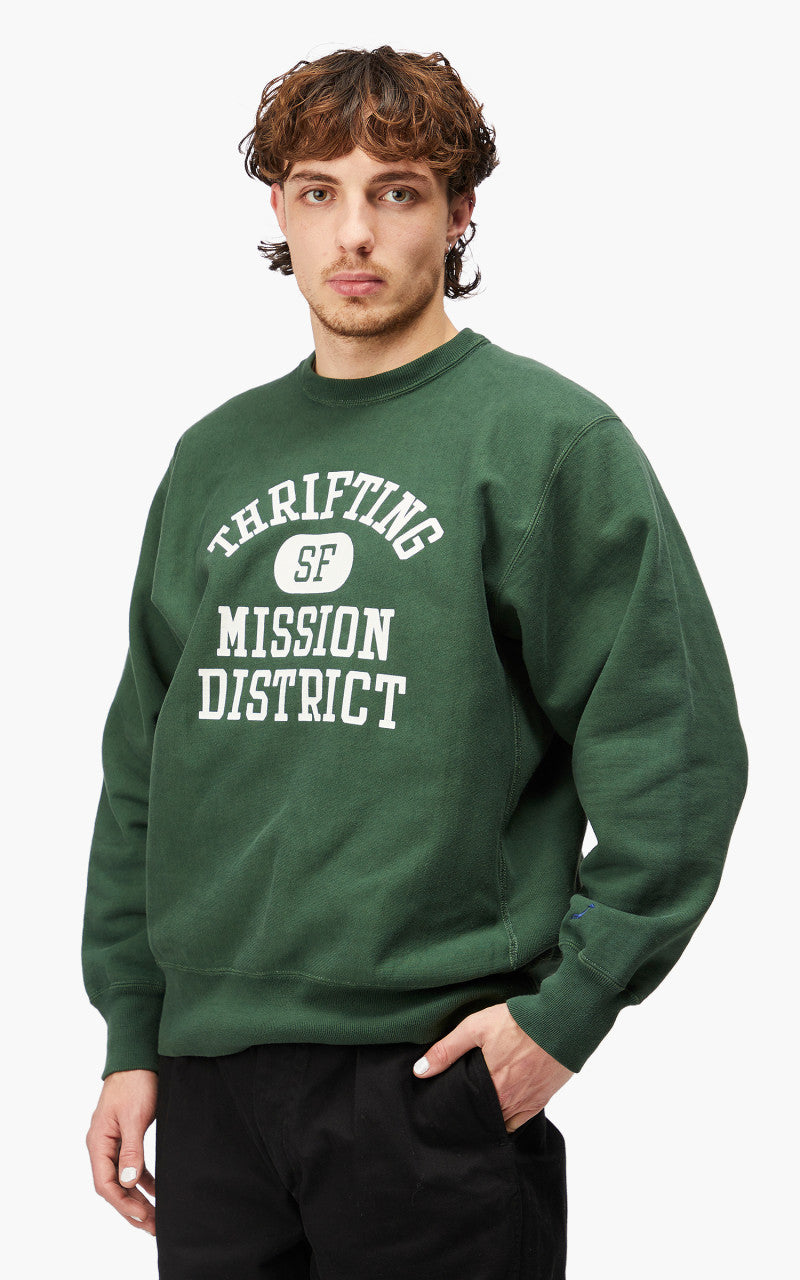 OrSlow Heavy Weight Vintage Crew Neck Sweater Green