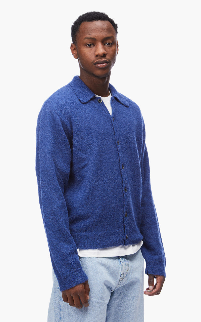 トップス OUR LEGACY EVENING POLO Livid Blue Fuzzy OUR LEGACY EVENING POLO LIVID BLUE FUZZY ALPACA | TODAY CLOTHING