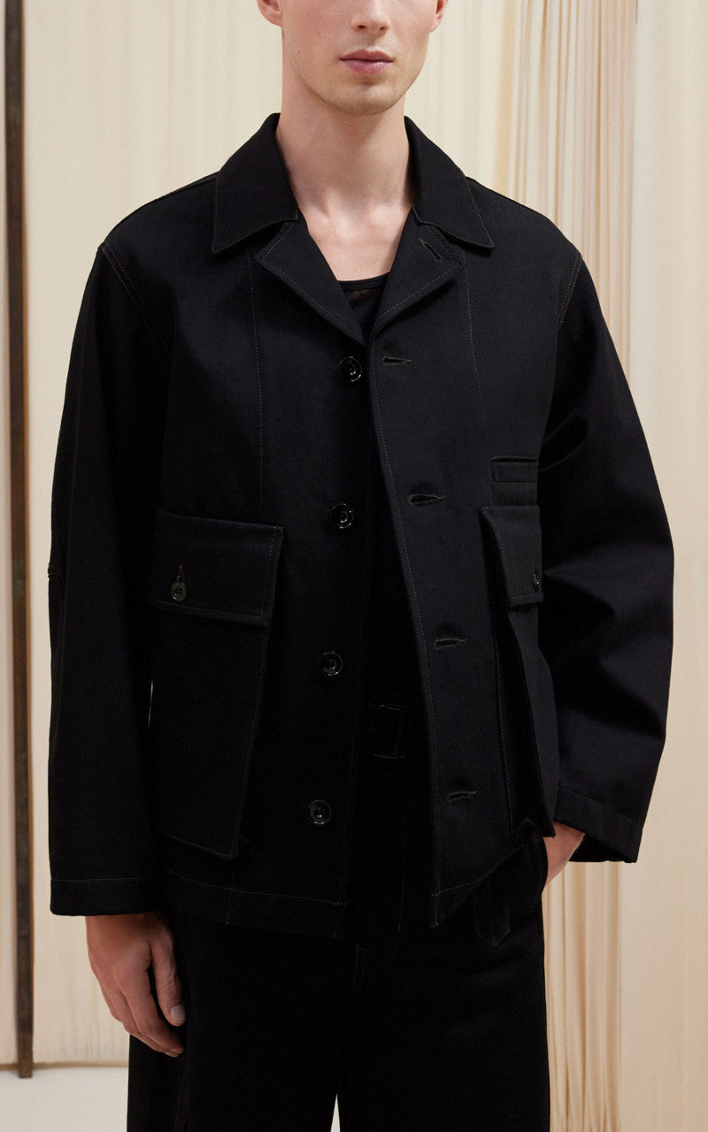 Lemaire Boxy Jacket Heavy Denim Black