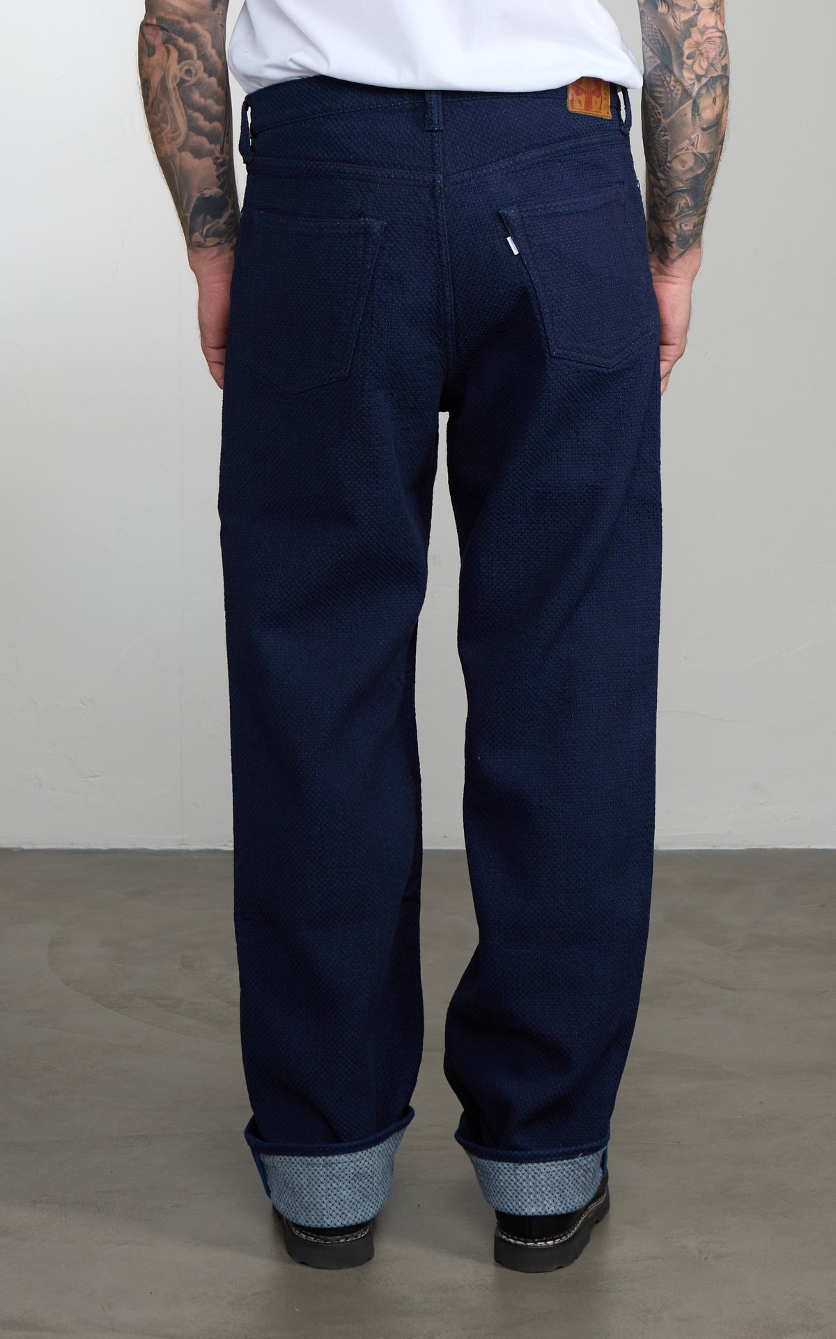 Omoto Denim 0821 Ori-Sashi Sashiko Loose Fit Jeans Indigo 15oz