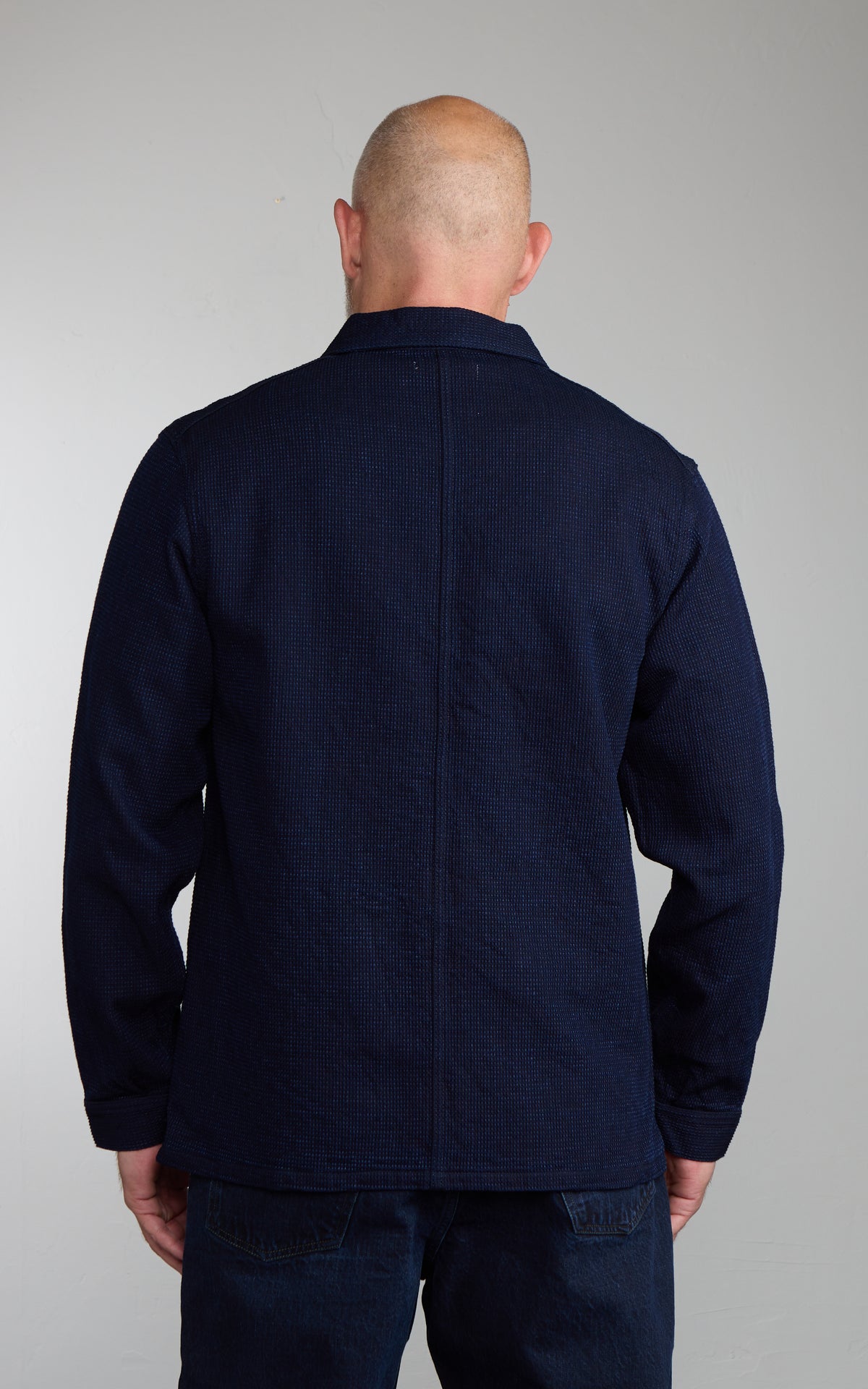 Omoto Denim 3720 Cube Sashiko Denim Chore Jacket Indigo 12oz