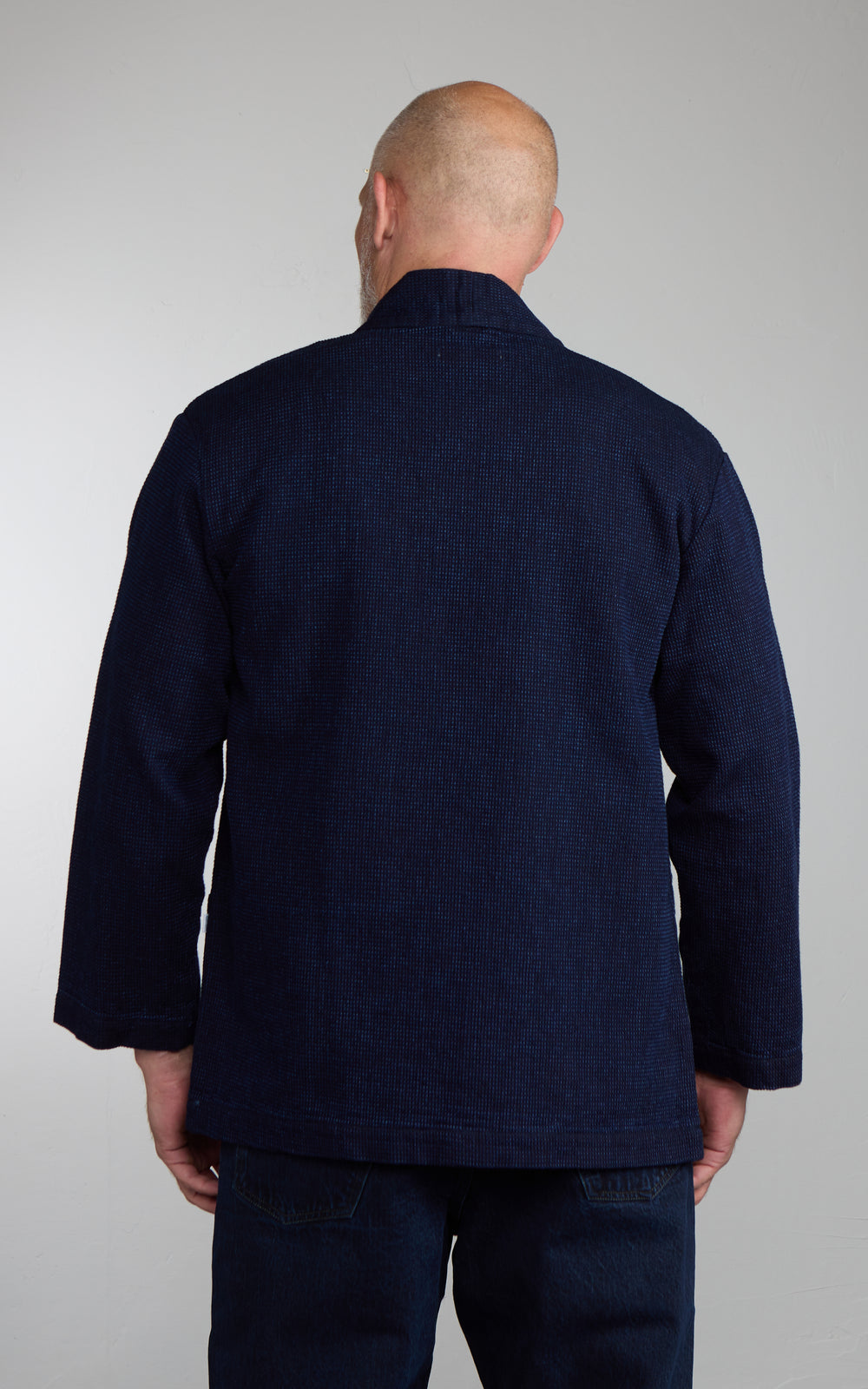 Omoto Denim 8820 Cube Sashiko Denim Happi Shirt Indigo 12oz