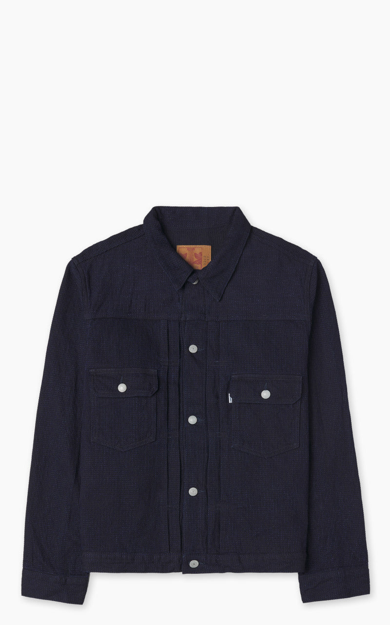 Omoto Denim 3220 Type 2 Cube Sashiko Denim Jacket Indigo 12oz