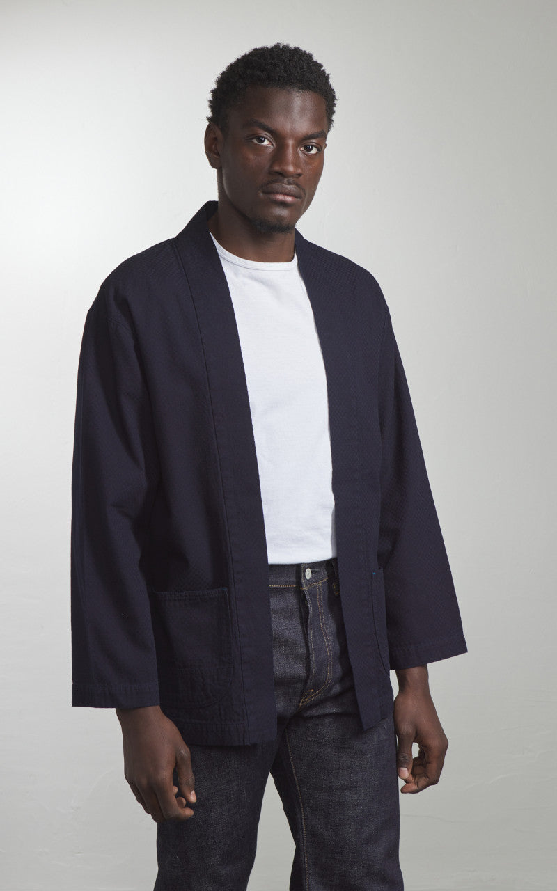 Omoto Denim 8819 Ichimatsu Denim Happi Shirt Indigo 8oz