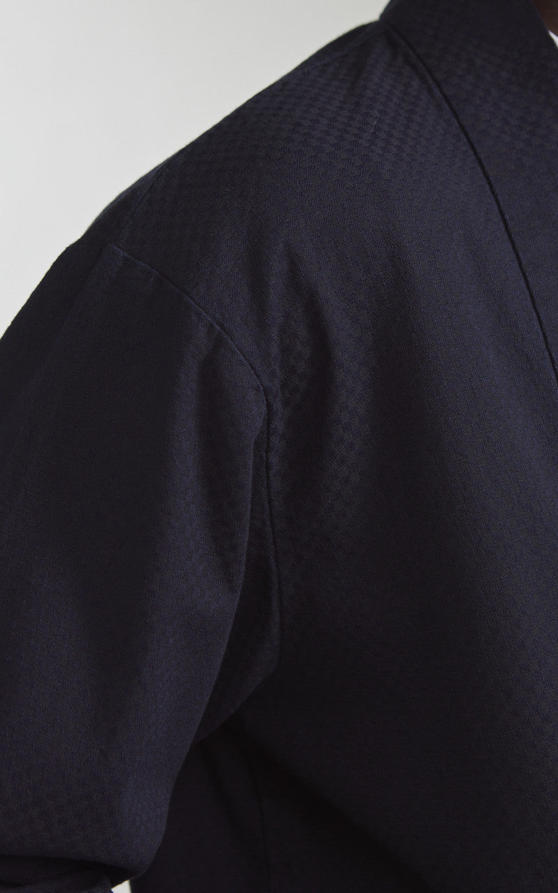 Omoto Denim 8819 Ichimatsu Denim Happi Shirt Indigo 8oz