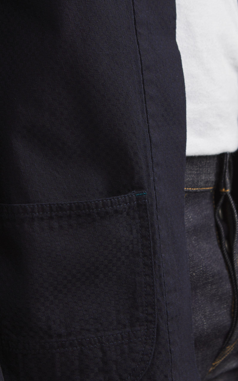 Omoto Denim 8819 Ichimatsu Denim Happi Shirt Indigo 8oz