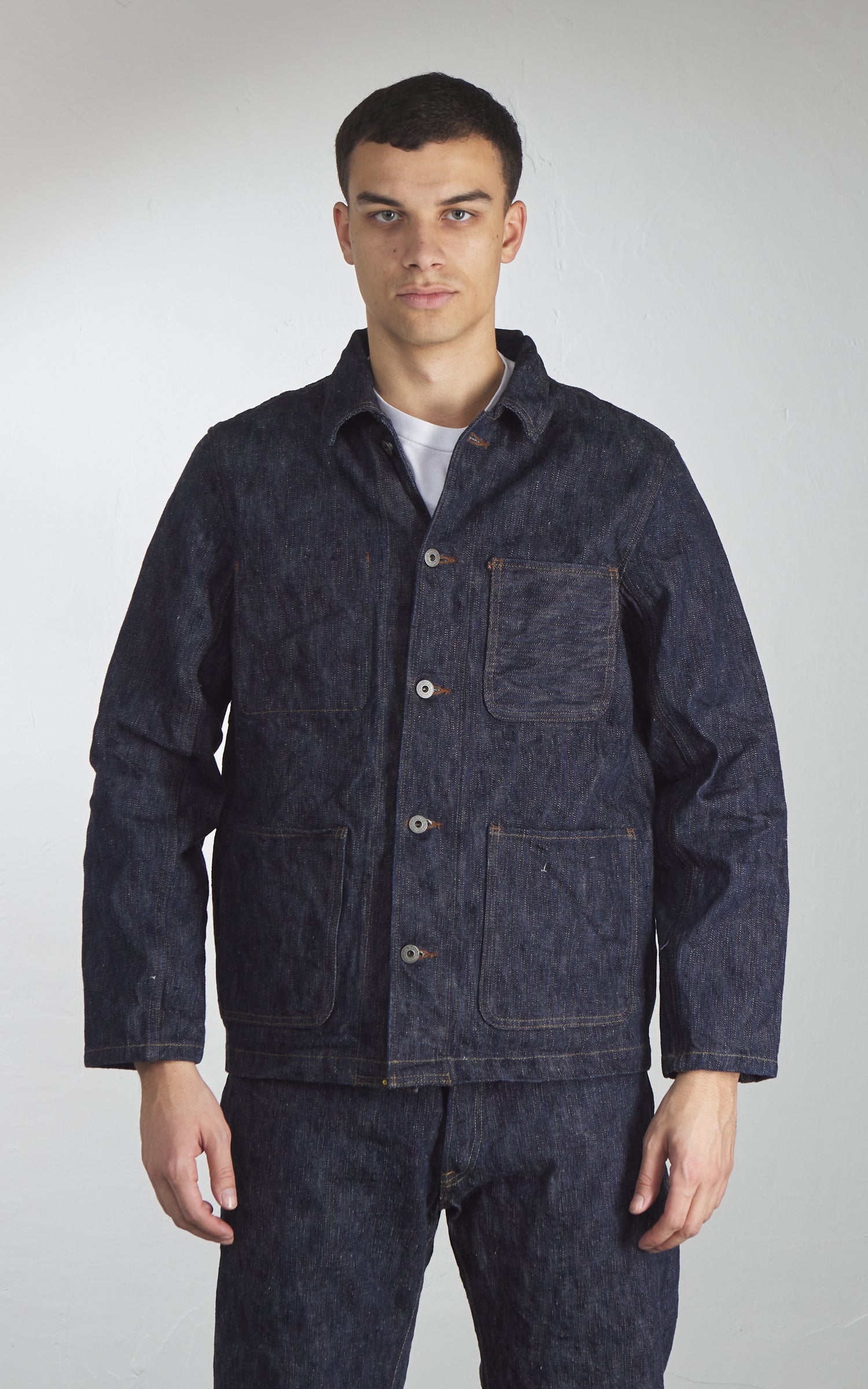 Markaware Polo Collar Cardigan Natural Black