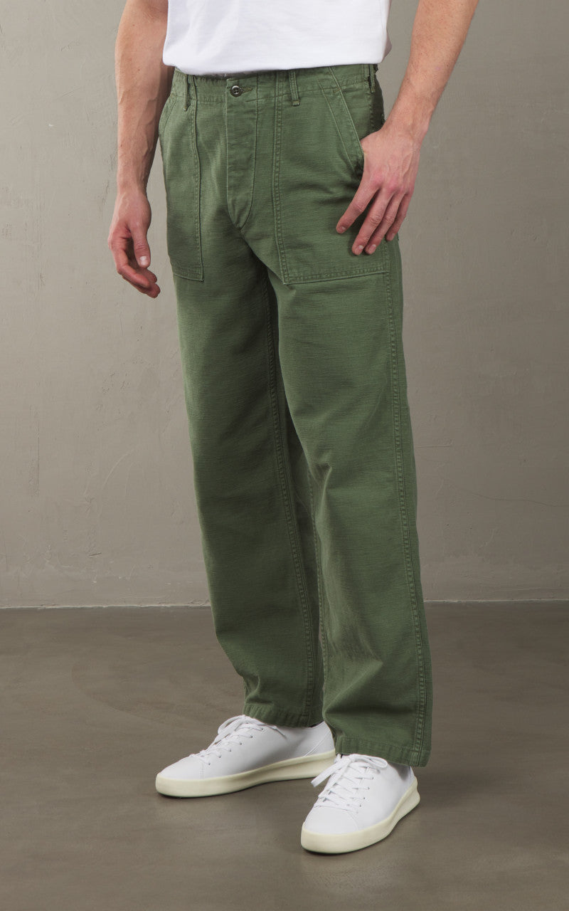 OrSlow US Army Fatigue Pants Regular Used Wash Green