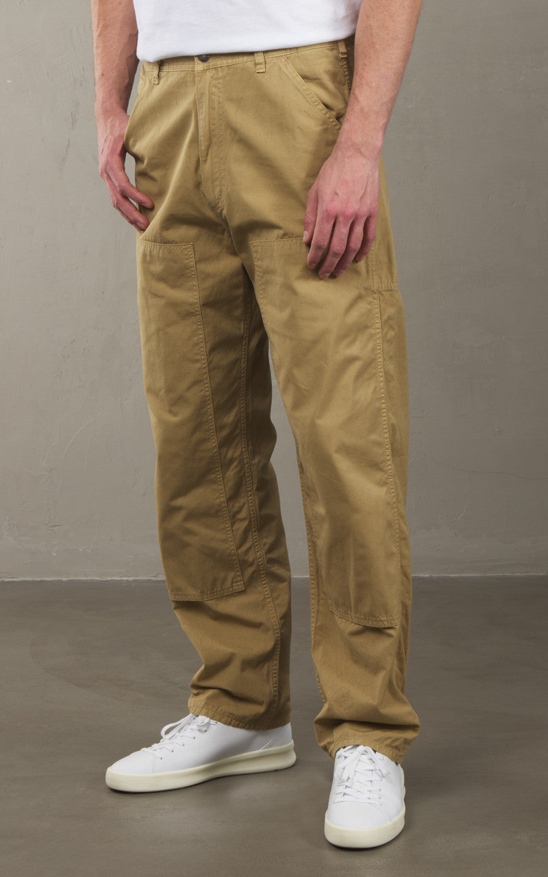 OrSlow Double Knee Utility Poplin Work Pants Khaki