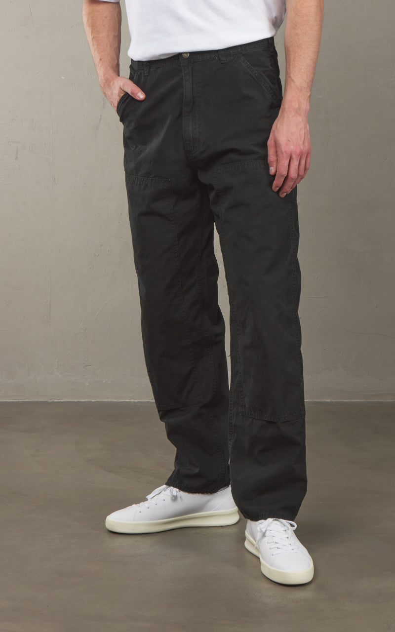 OrSlow Double Knee Utility Poplin Work Pants Black
