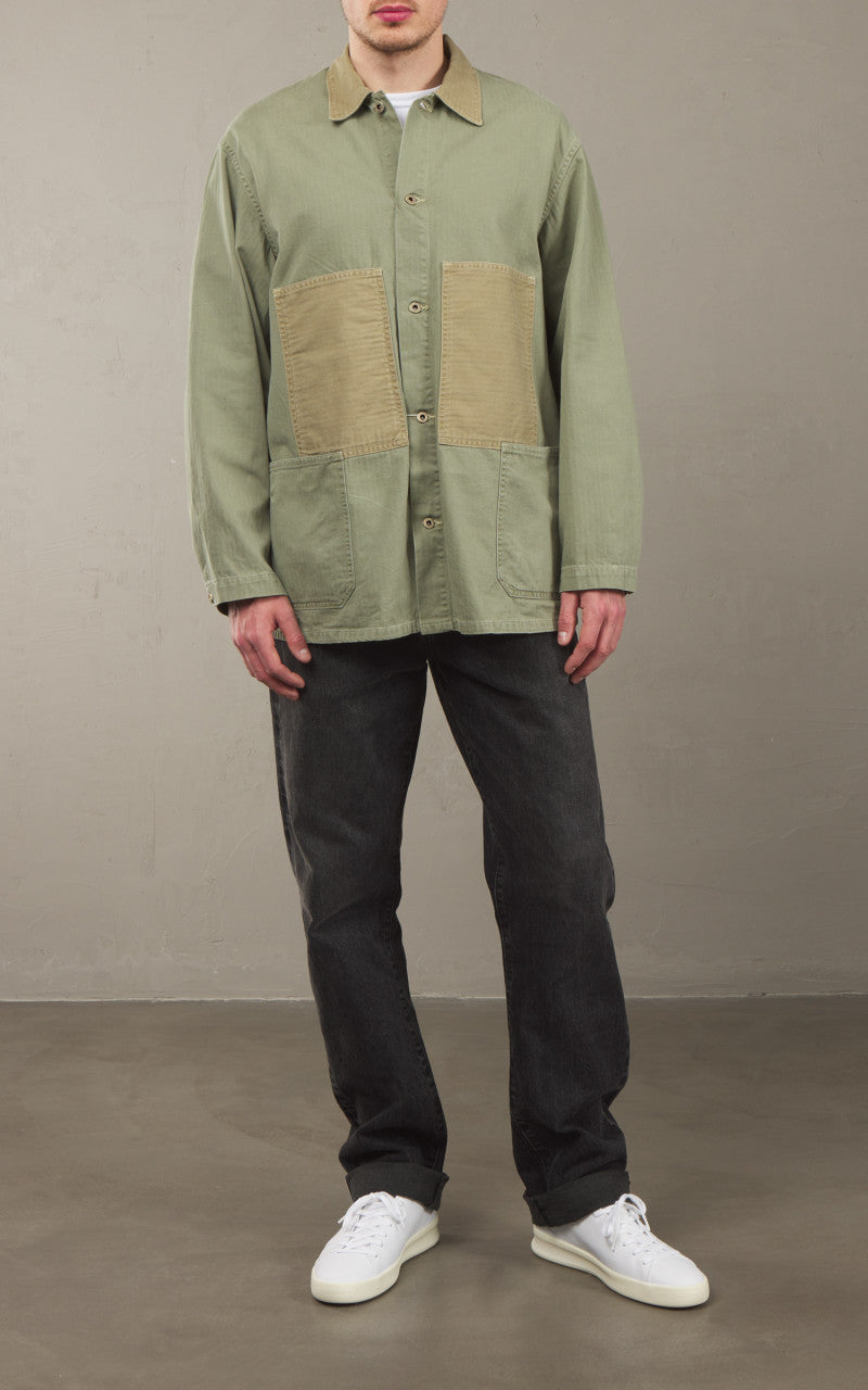 OrSlow Utility Coverall Herringbone Green