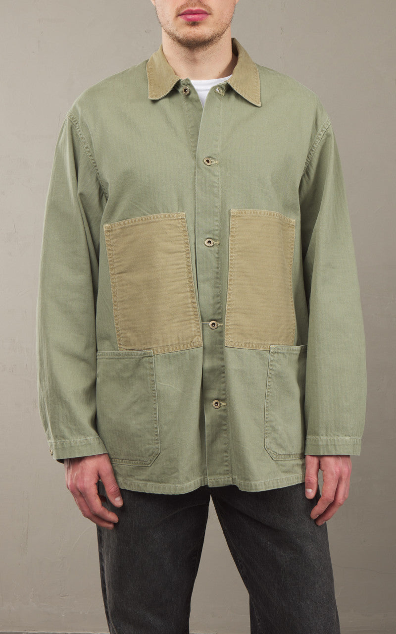 OrSlow Utility Coverall Herringbone Green