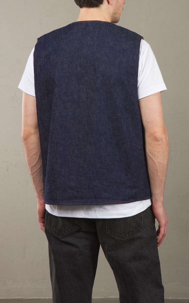 OrSlow Hippie's Reversible Denim Vest Indigo One Wash