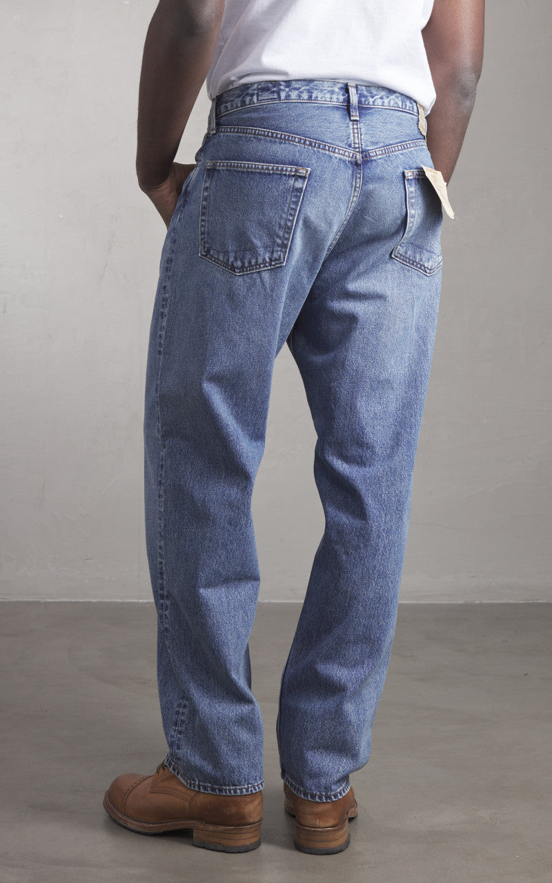 OrSlow 101 Dads Fit Denim Pants Stonewashed Blue