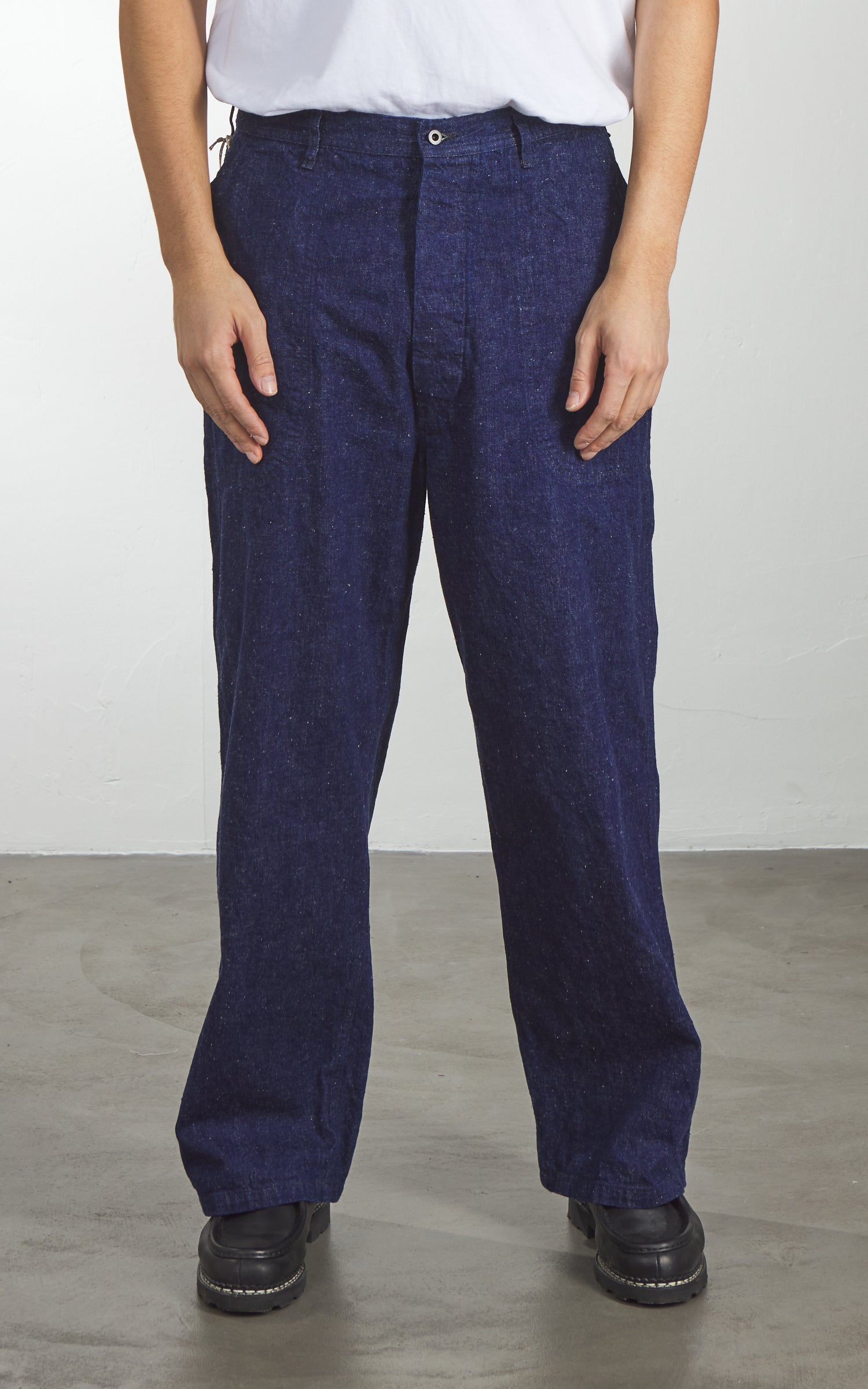 OrSlow WWII 40s U.S. Navy Wide-Fit Utility Trousers Indigo One Wash