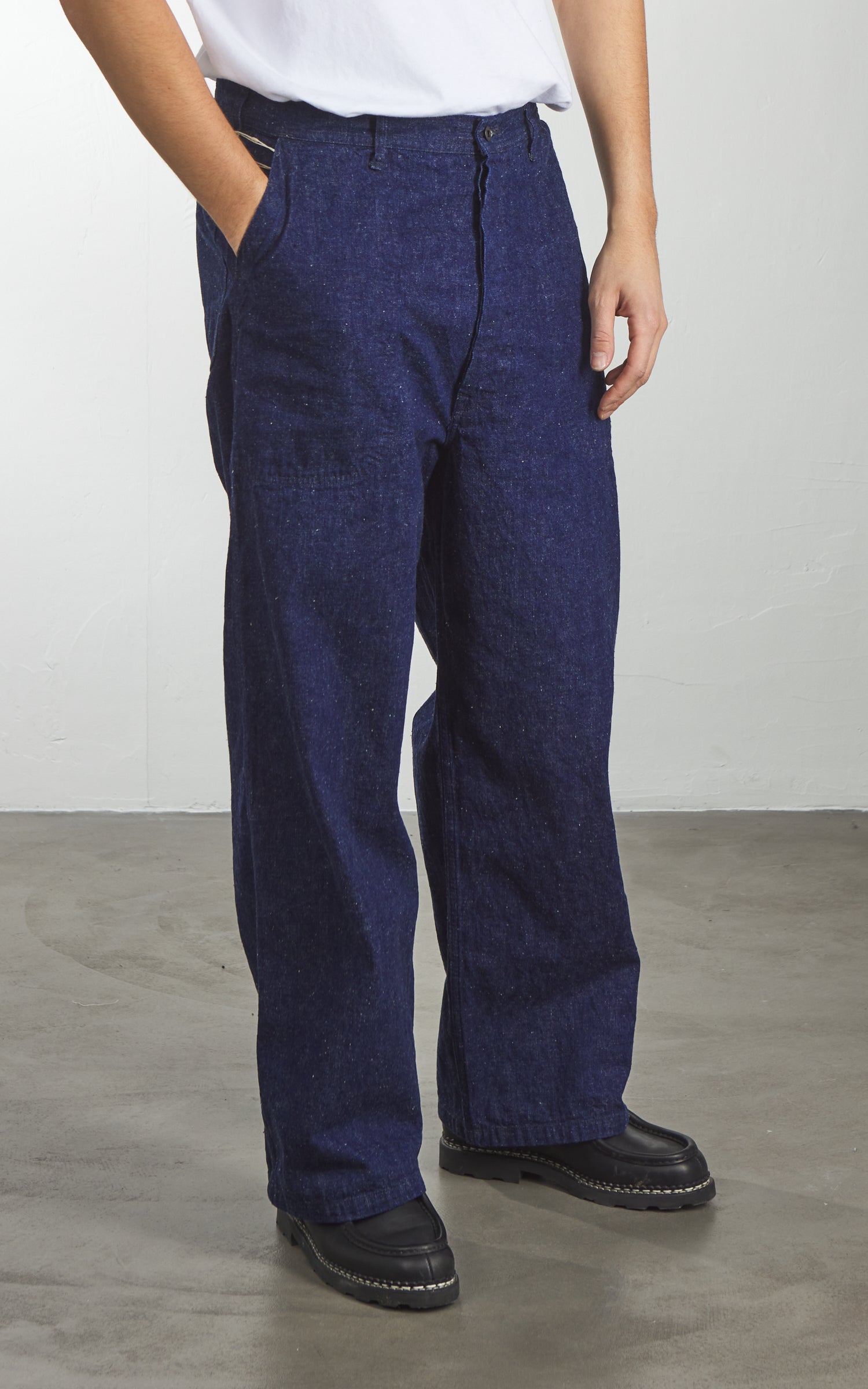 OrSlow WWII 40s U.S. Navy Wide-Fit Utility Trousers Indigo One Wash