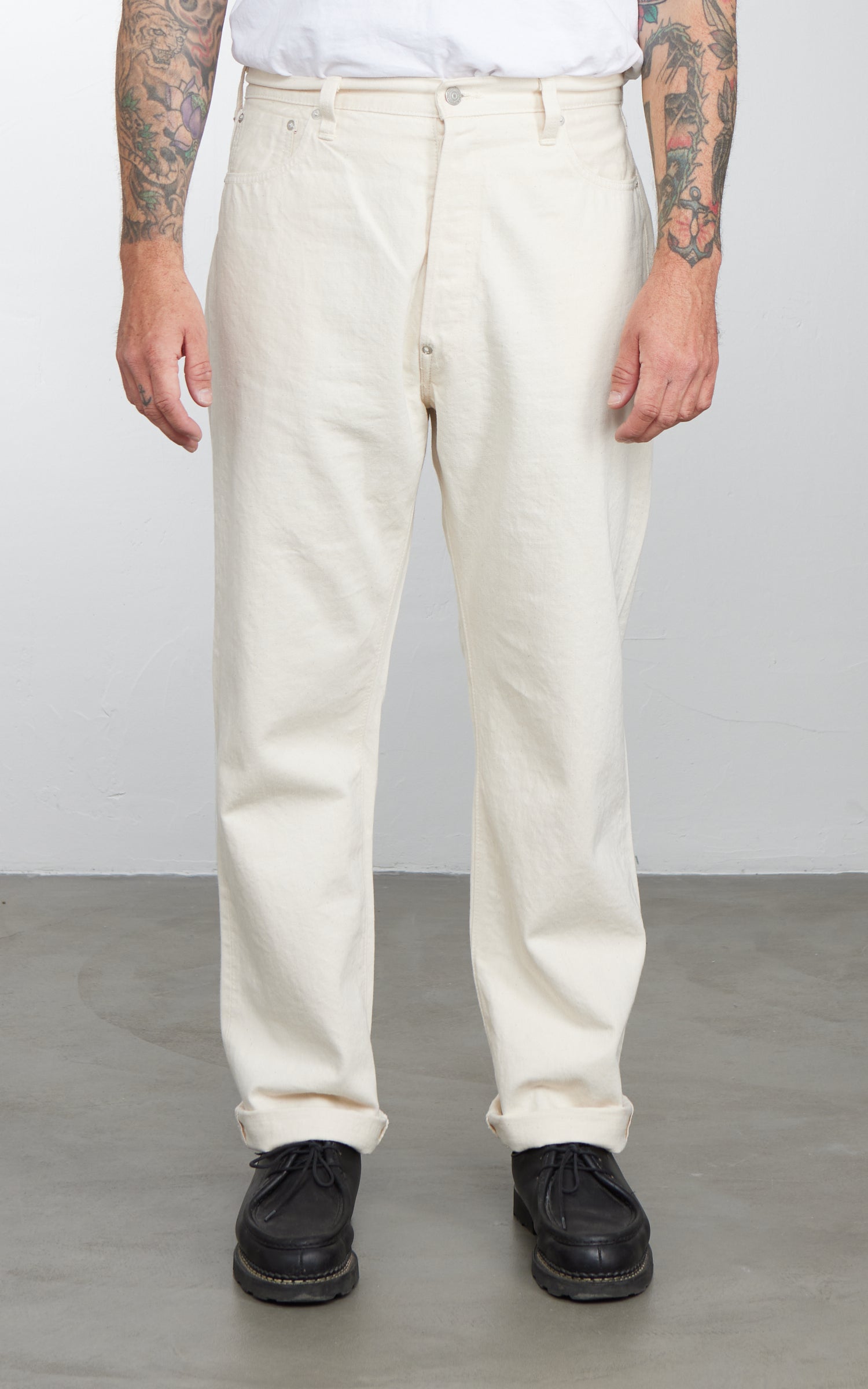 Orslow 101 Grand Dads Fit Denim Pants Ecru One Wash