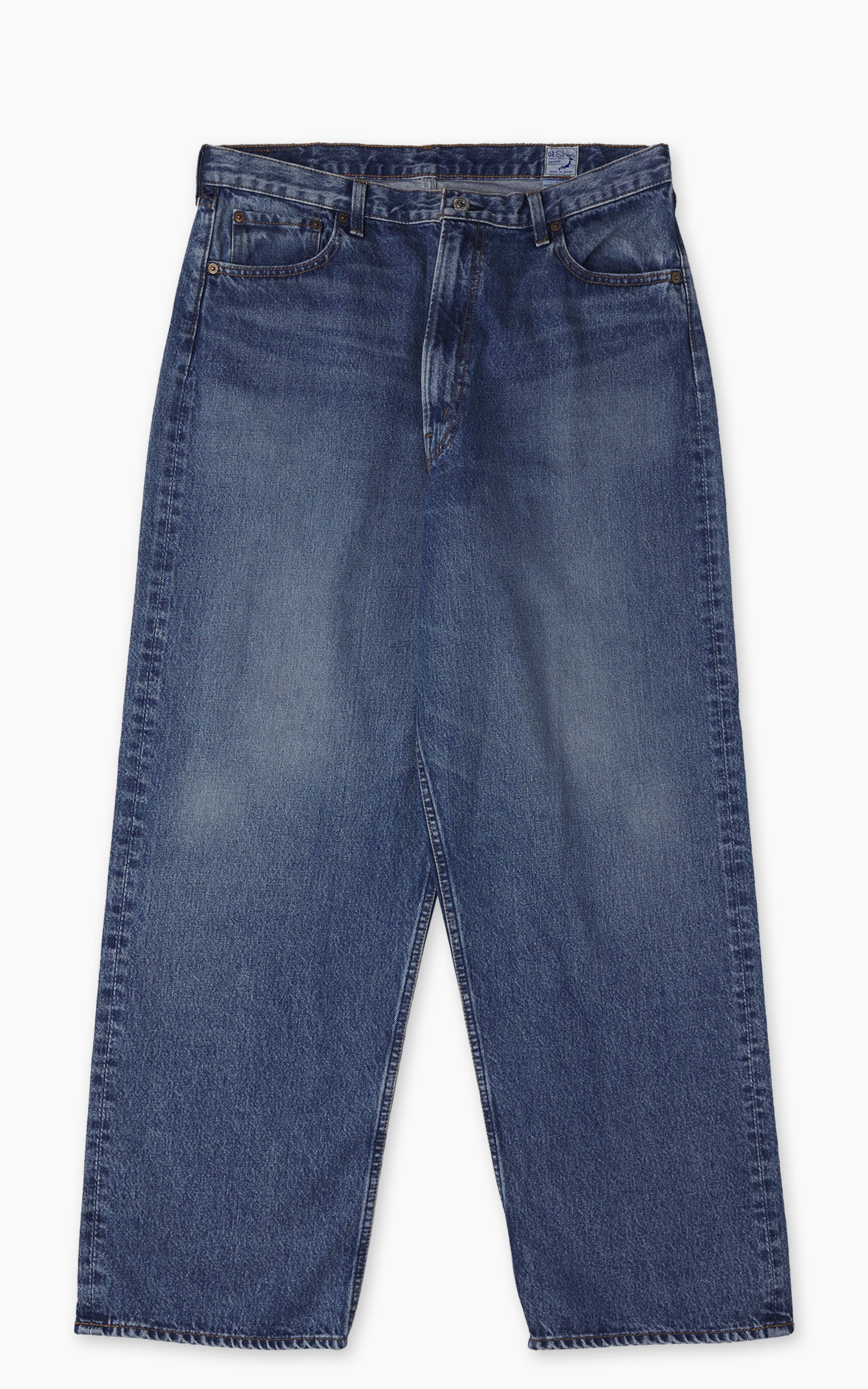 OrSlow 101 Dads Fit Denim Pants Blue One Wash