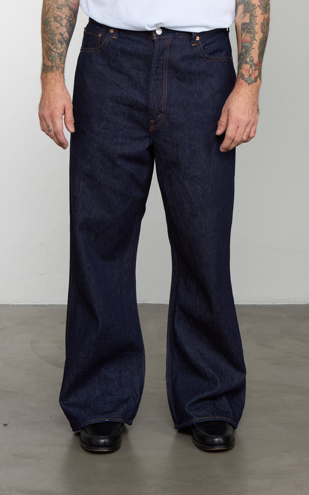OrSlow Wide Flare Denim One Wash Indigo