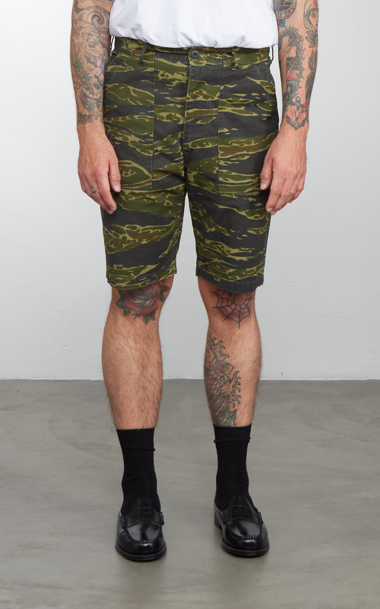 OrSlow US Army Fatigue Shorts Tiger Camo