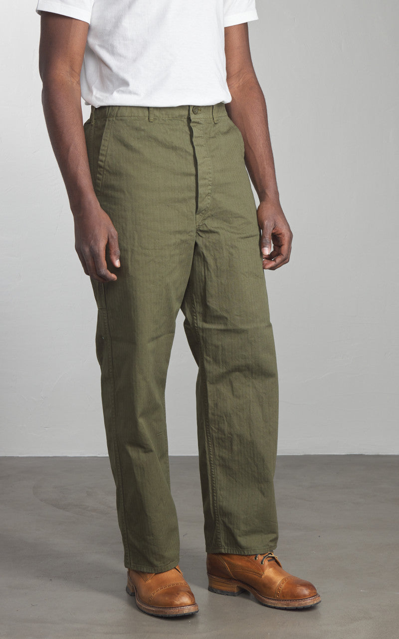 OrSlow Wide Fit French Work Pants Army Green