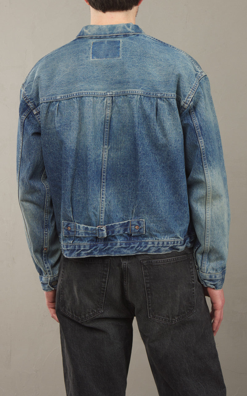 OrSlow 40s Pleated Front Blouse Jacket Selvedge Used Indigo