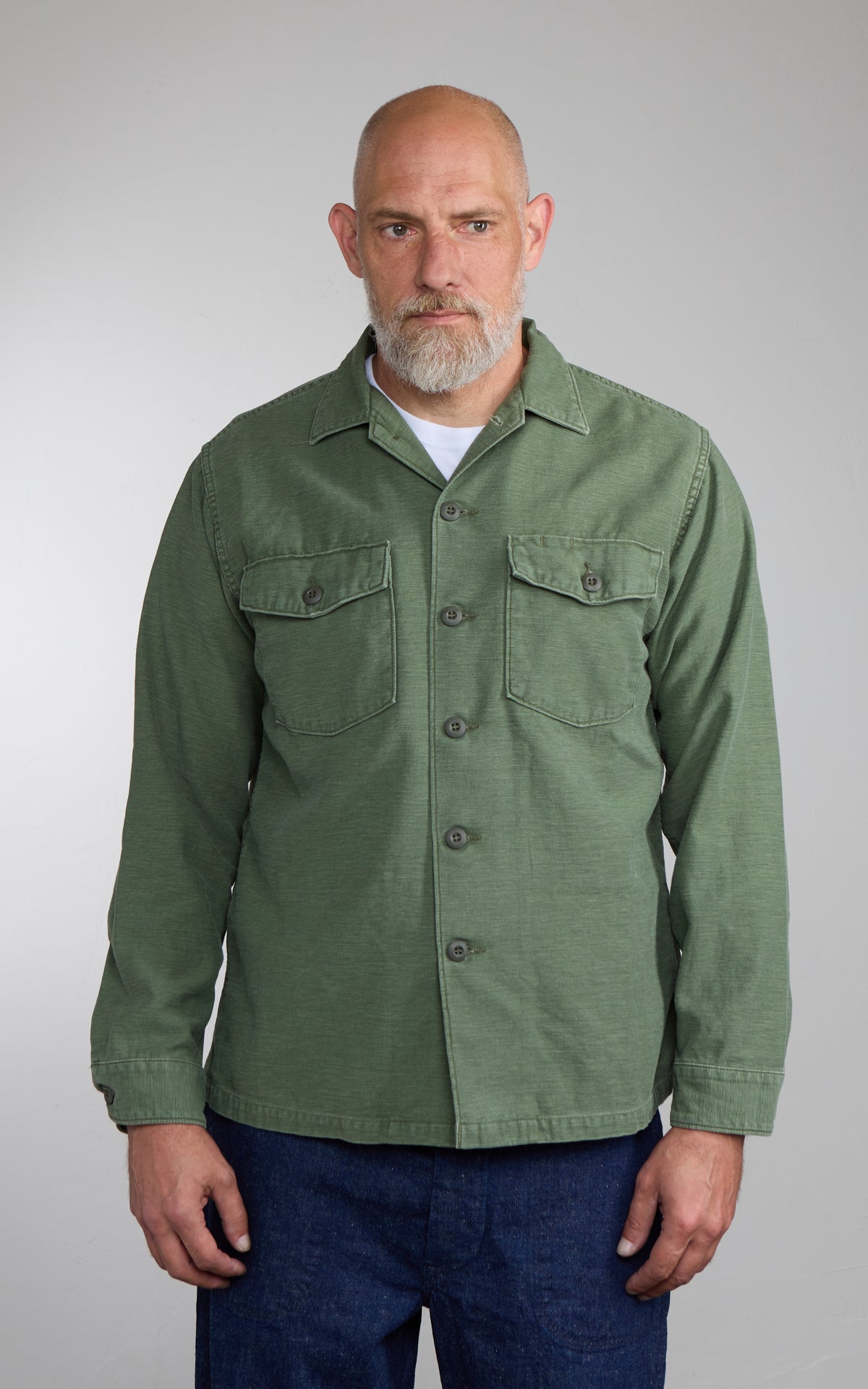 OrSlow US Army Fatigue Shirt Army Used Green