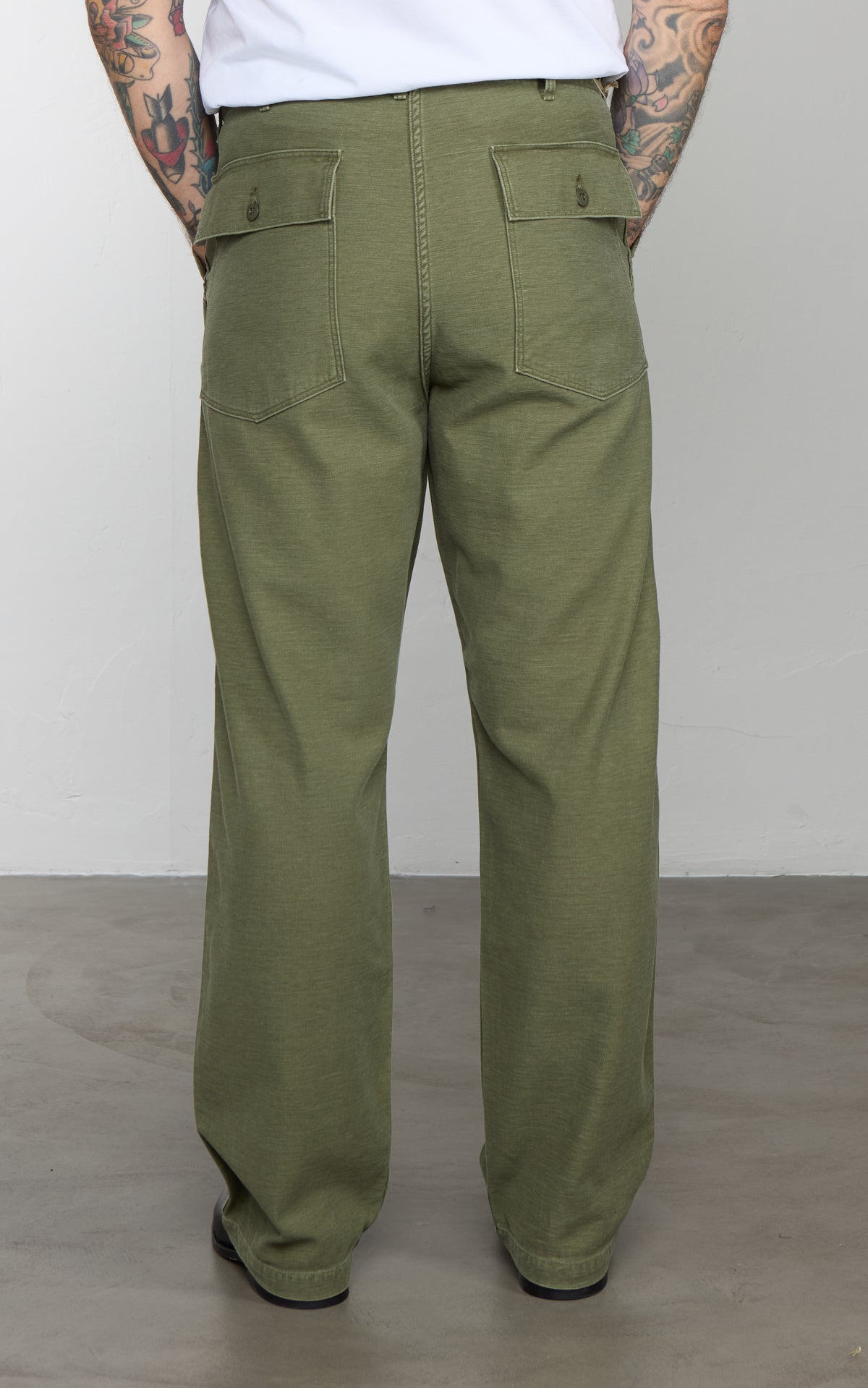 OrSlow US Army Fatigue Pants Vintage Fit Stone Wash Dark Olive