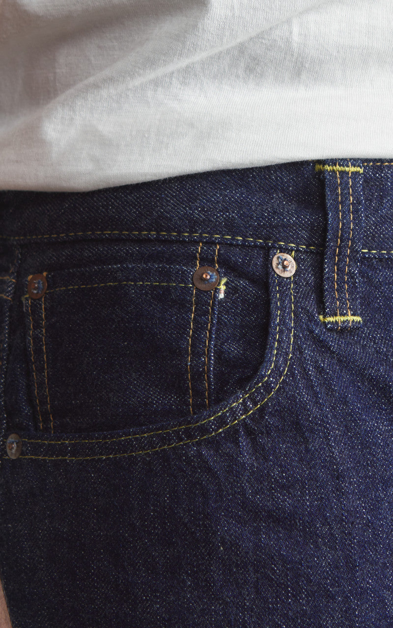 OrSlow 101 Grand Dads Fit Denim Pants Blue One Wash