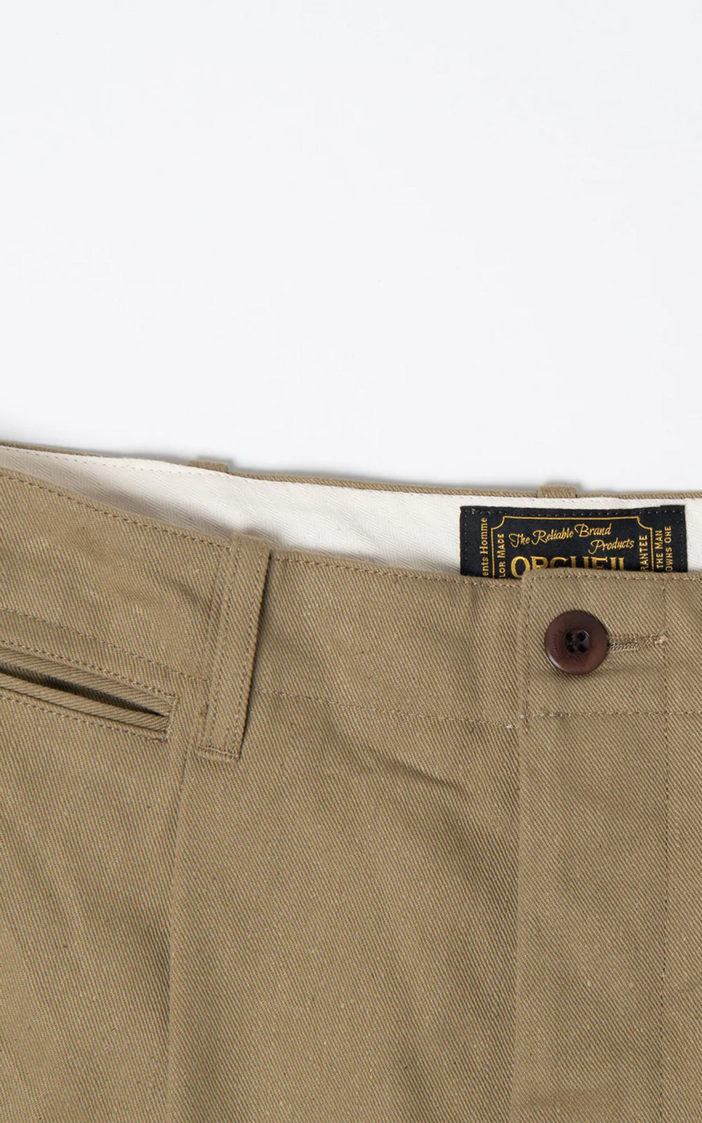 Orgueil OR-1133 Cotton Wide Selvedge Trousers Beige
