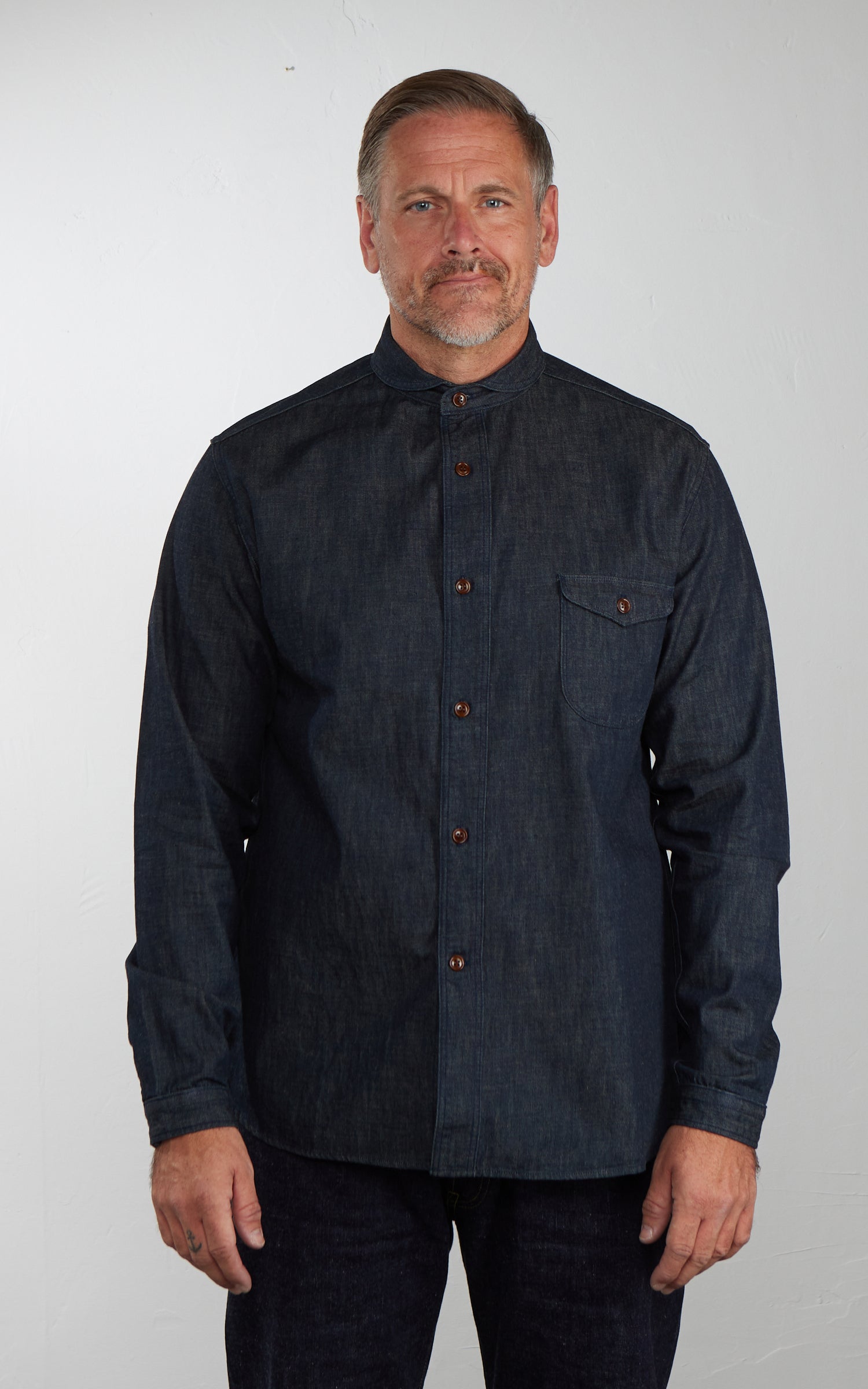 Orgueil OR-5107 Shawl Collar Shirt Denim Indigo