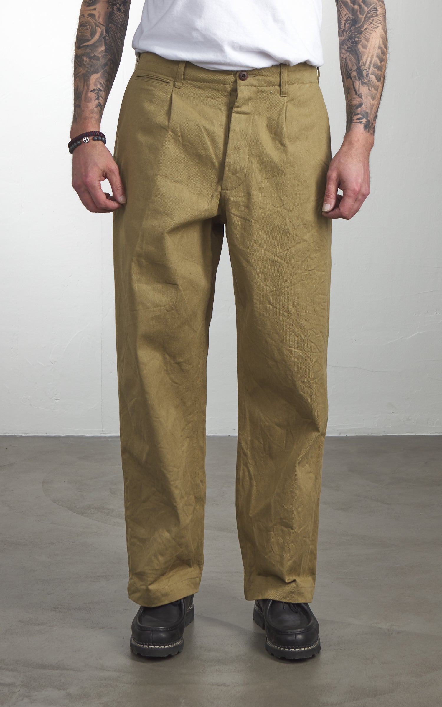 Orgueil OR-1133 Cotton Wide Selvedge Trousers Beige