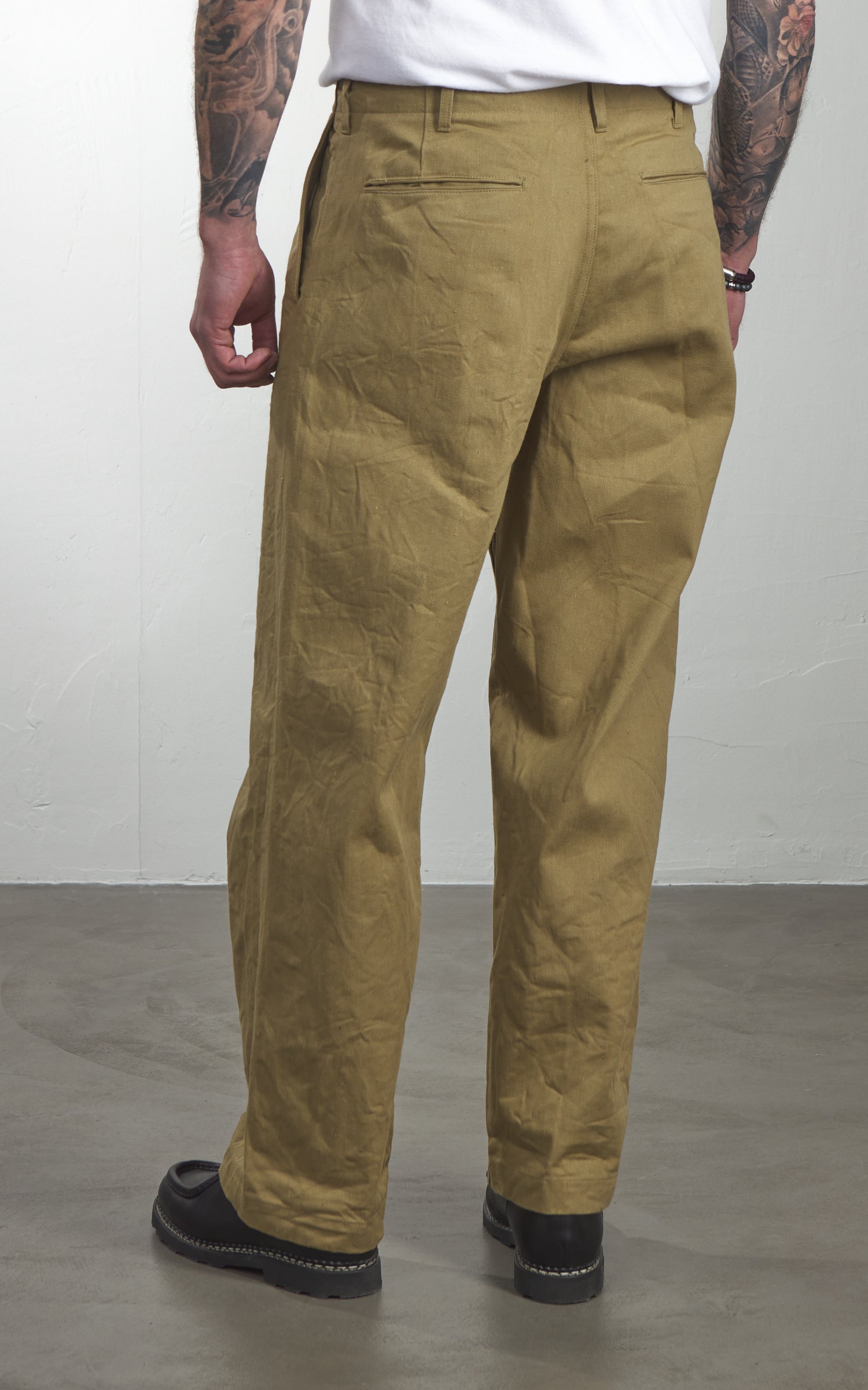 Orgueil OR-1133 Cotton Wide Selvedge Trousers Beige