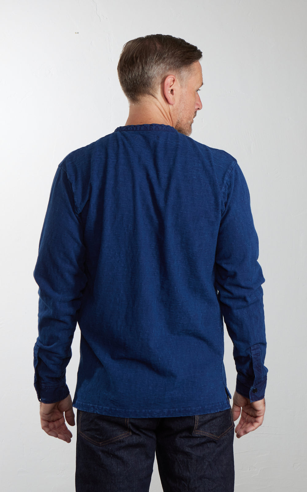 Orgueil OR-9111 Henley Neck T-Shirt Indigo