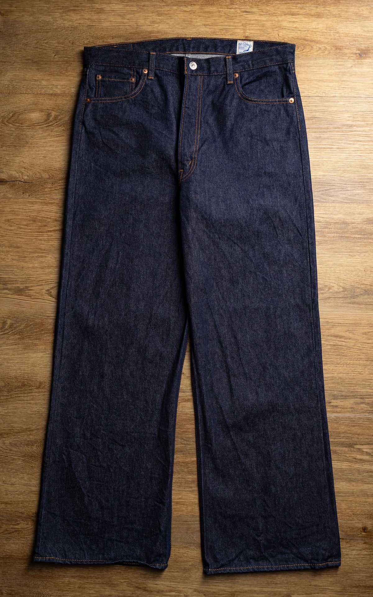 OrSlow 202 Shoe Cut Wide Flare Denim One Wash Indigo