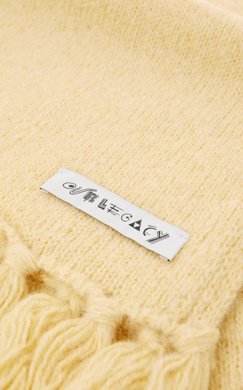 Our Legacy Knitted Scarf Canary Yellow Silk Wool