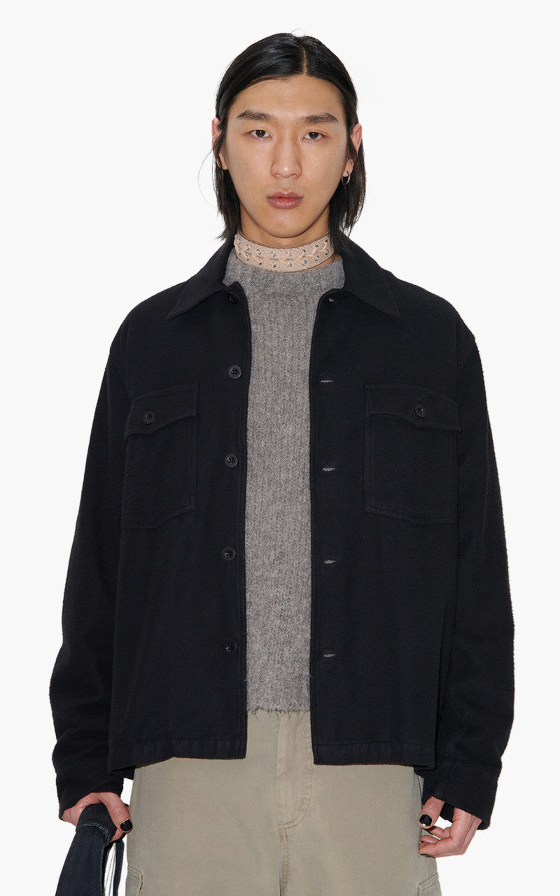 Our Legacy Evening Coach Jacket Black Brushed Cotton